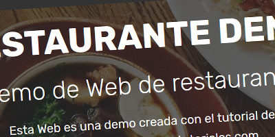 Nuevo Minitutorial de Web de Restaurante Online